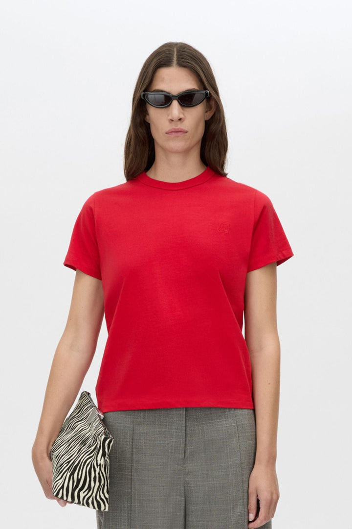 Rosa Monogram Neat Fit Tee - Poppy Red