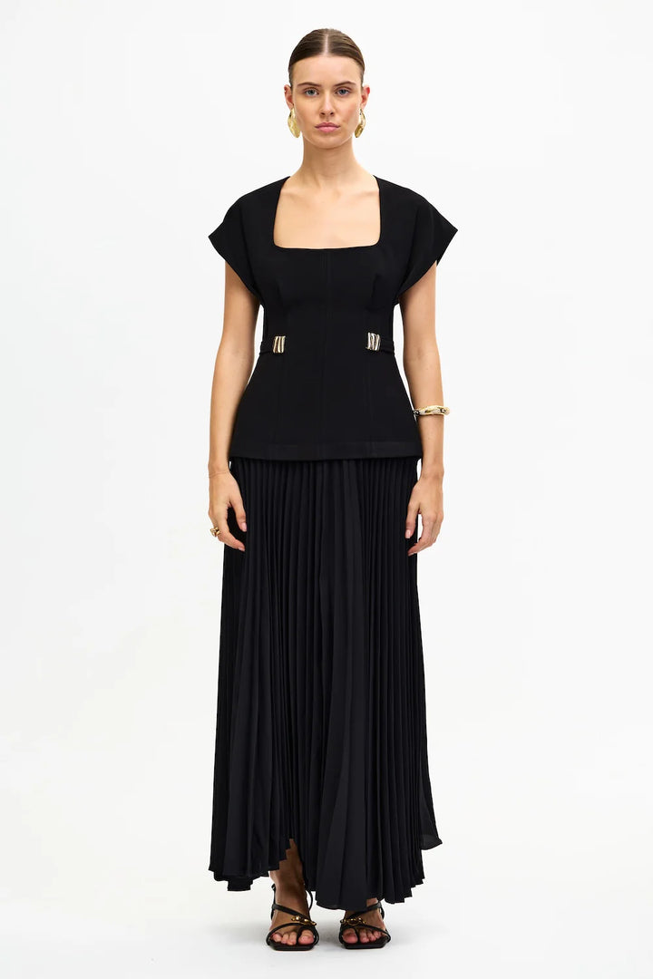 Bollow Maxi Dress - Black