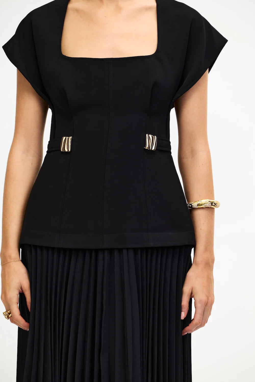 Bollow Maxi Dress - Black