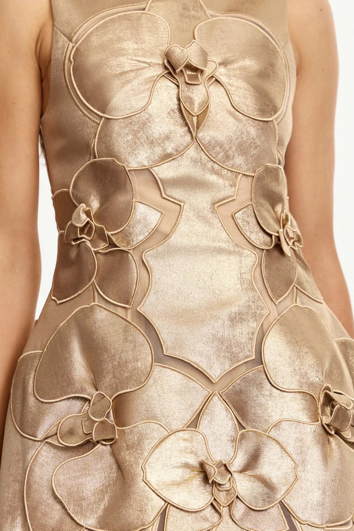 Raffin Mini Dress - Gold