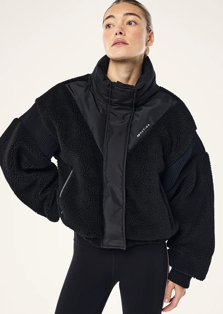 District Crop Jacket  - Black