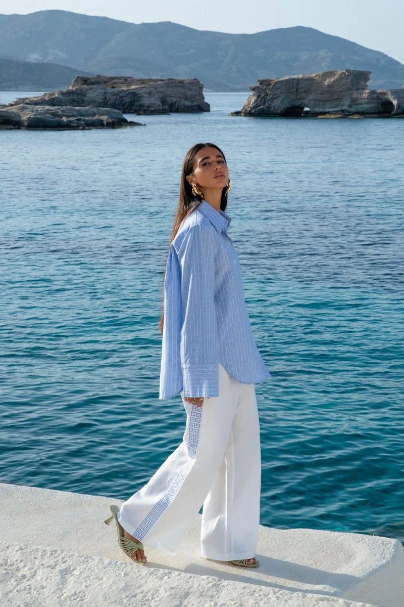 Cuff Shirt - Sea Stripe