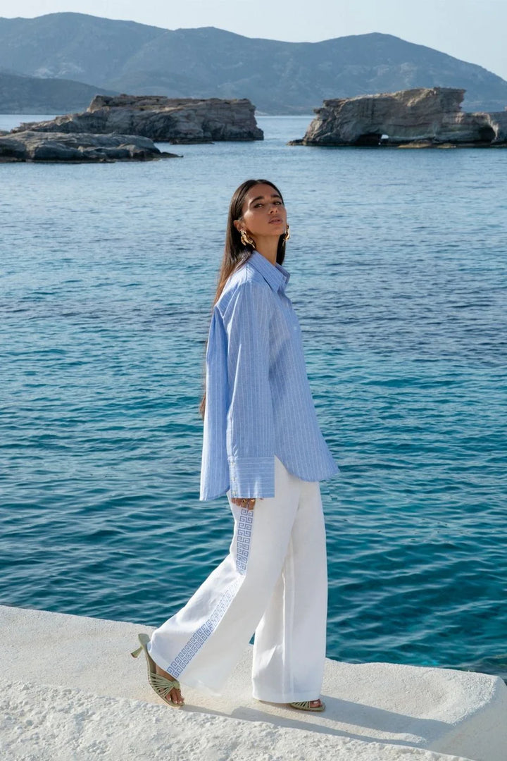 Cuff Shirt - Sea Stripe