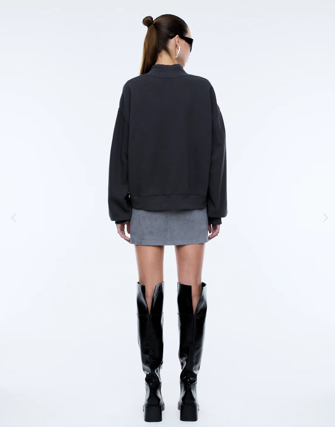 Glitter Collegiate Sweatshirt - Off Black