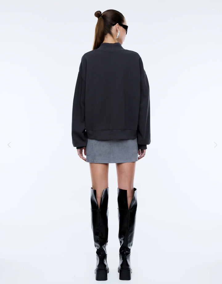 Glitter Collegiate Sweatshirt - Off Black