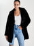 Minimalist Faux Fur Jacket - Black