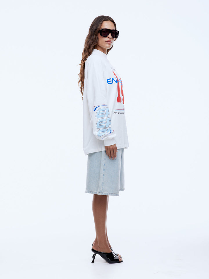 Team Pelly Long Sleeve Tee - Vintage White