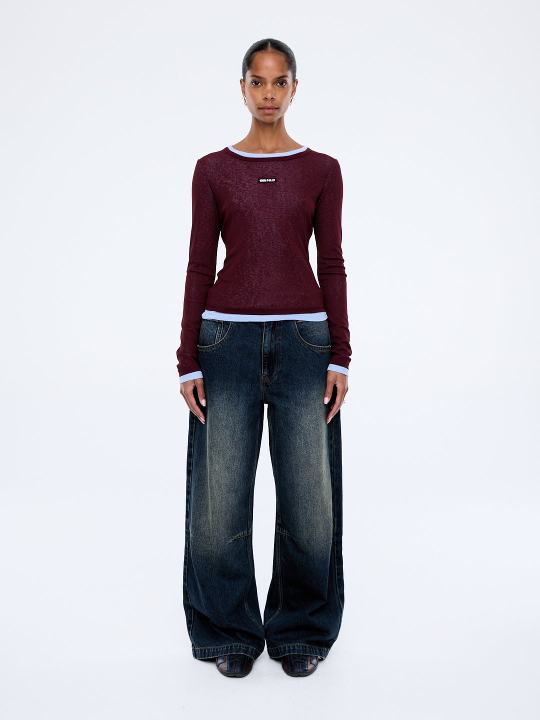 Blair LS Top - Deep Cherry Red