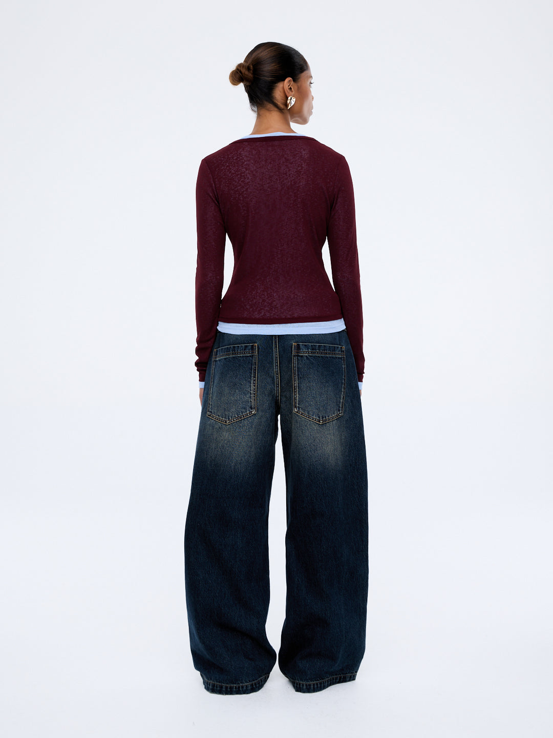 Blair LS Top - Deep Cherry Red