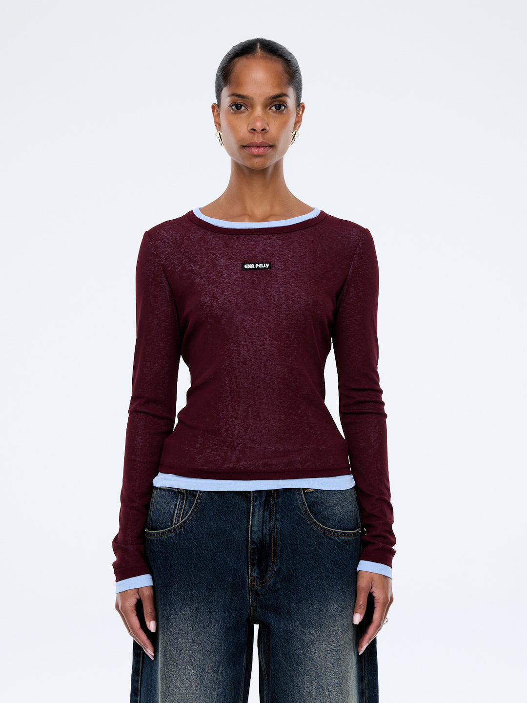 Blair LS Top - Deep Cherry Red