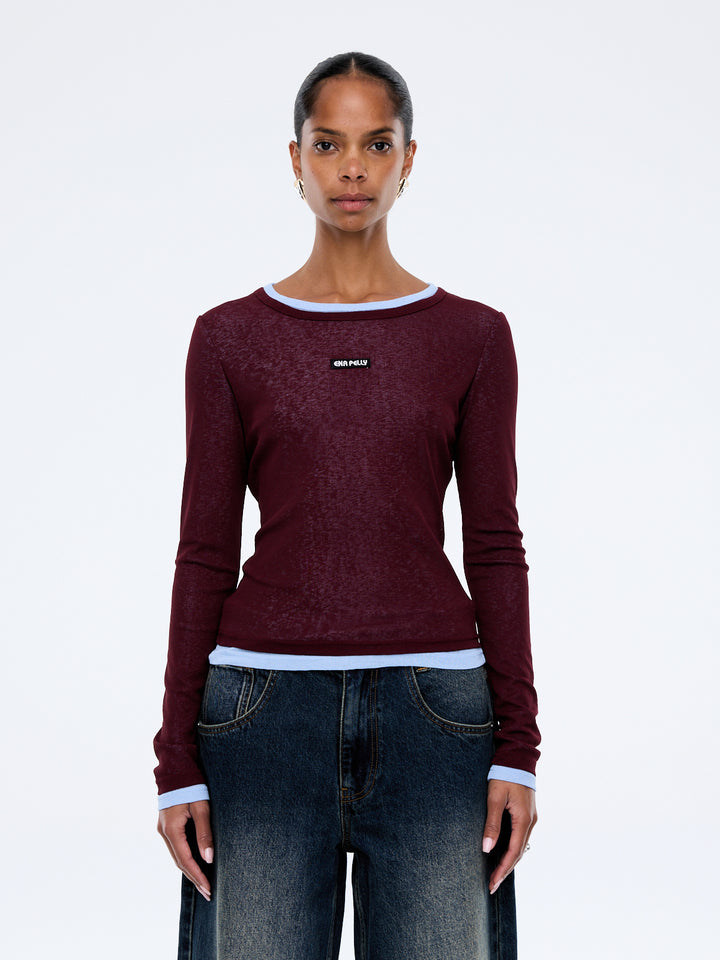 Blair LS Top - Deep Cherry Red