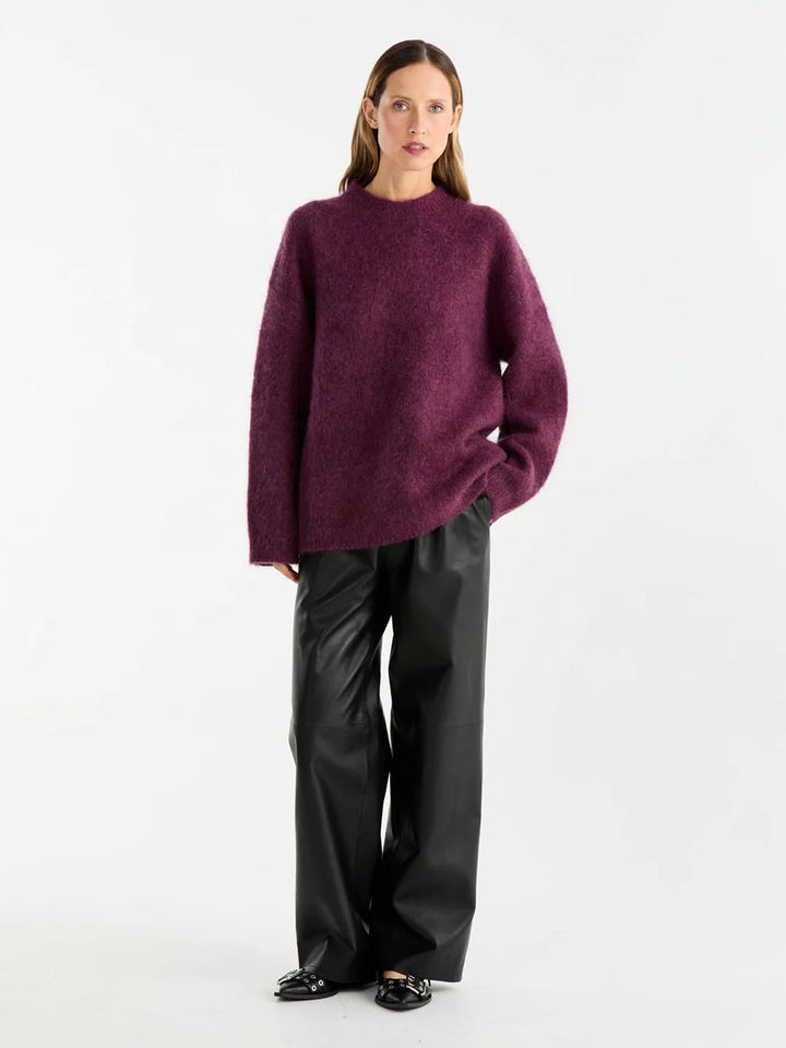 Elle Mohair Blend Knit - Plum