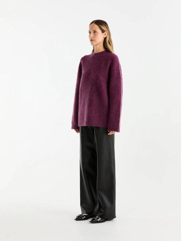 Elle Mohair Blend Knit - Plum