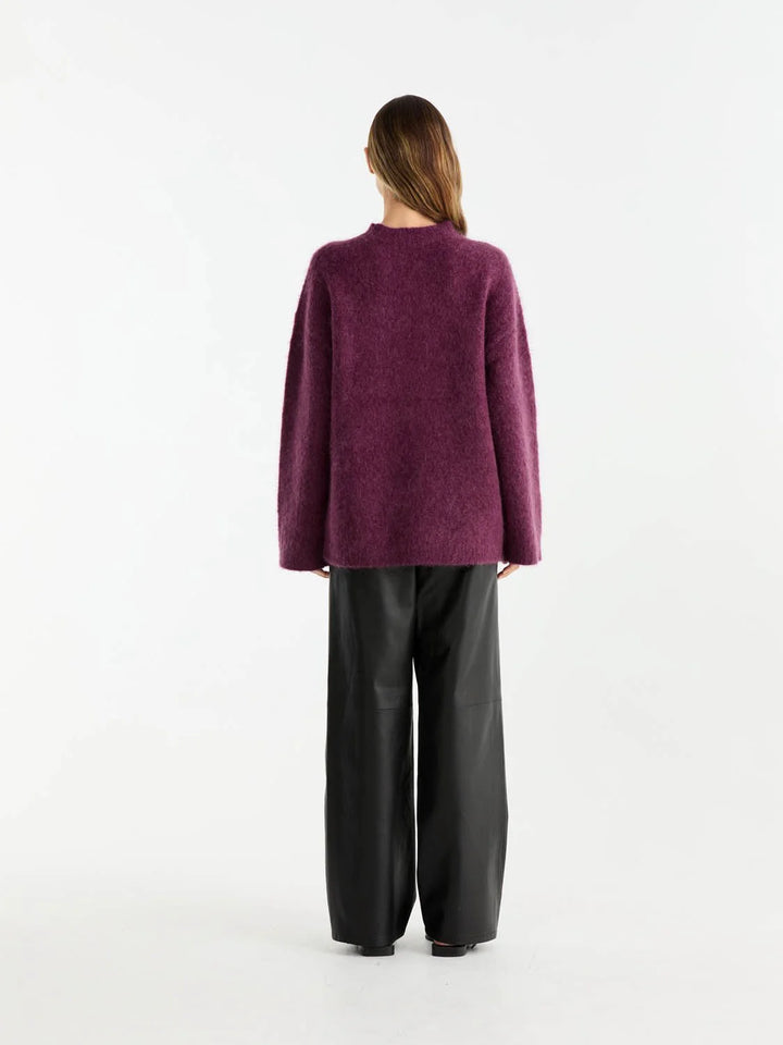 Elle Mohair Blend Knit - Plum