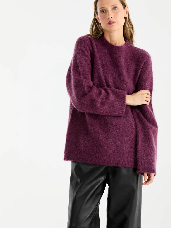 Elle Mohair Blend Knit - Plum