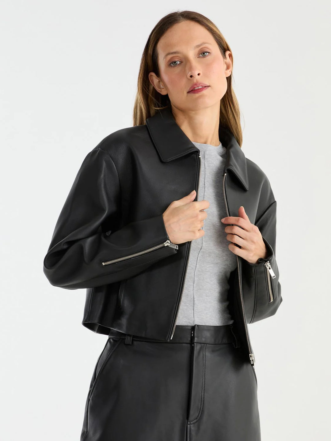 Arden Leather Jacket - Black