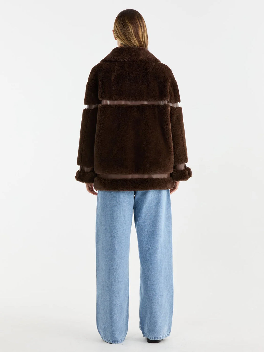 Clover Faux Fur Jacket - Chocolate