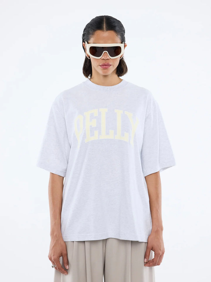 Pelly Collegiate Tee - White Marle