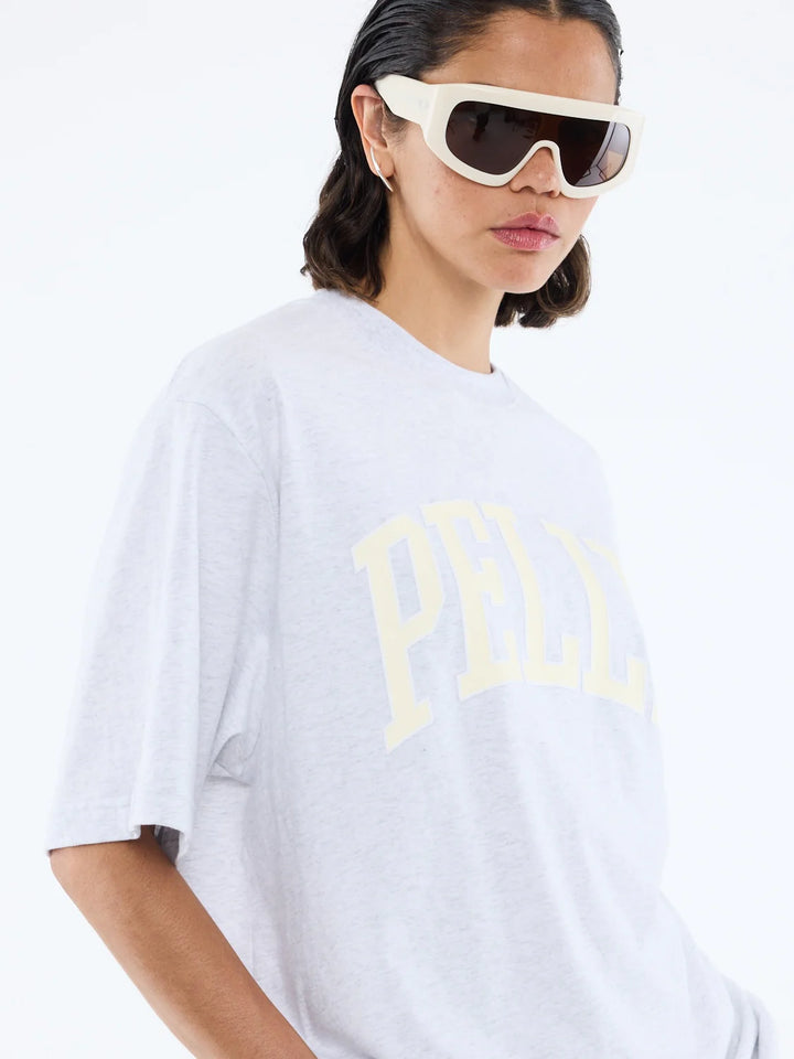 Pelly Collegiate Tee - White Marle