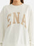 Lilly Oversized College Sweater - Vintage White