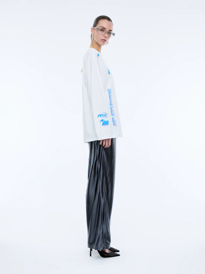 Moto Long Sleeve Tee - Vintage White