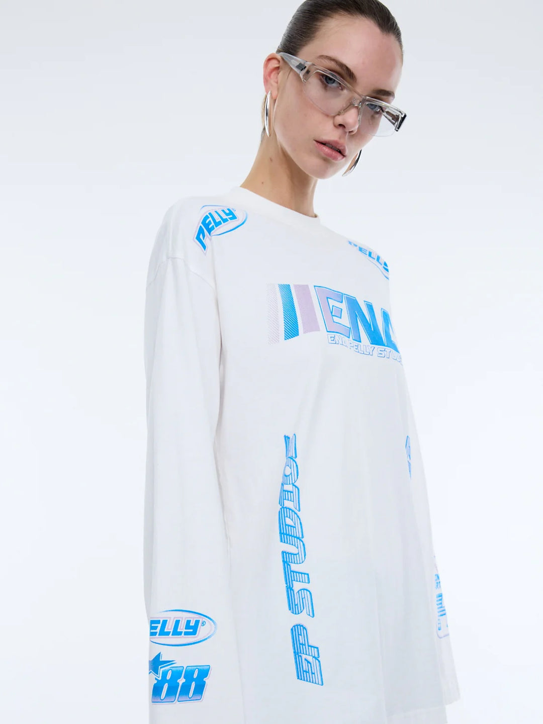 Moto Long Sleeve Tee - Vintage White