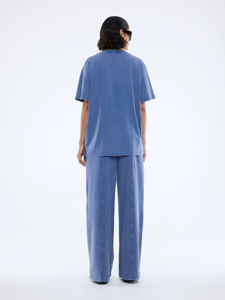 Jessie Varsity Oversized Tee - Indigo Wash