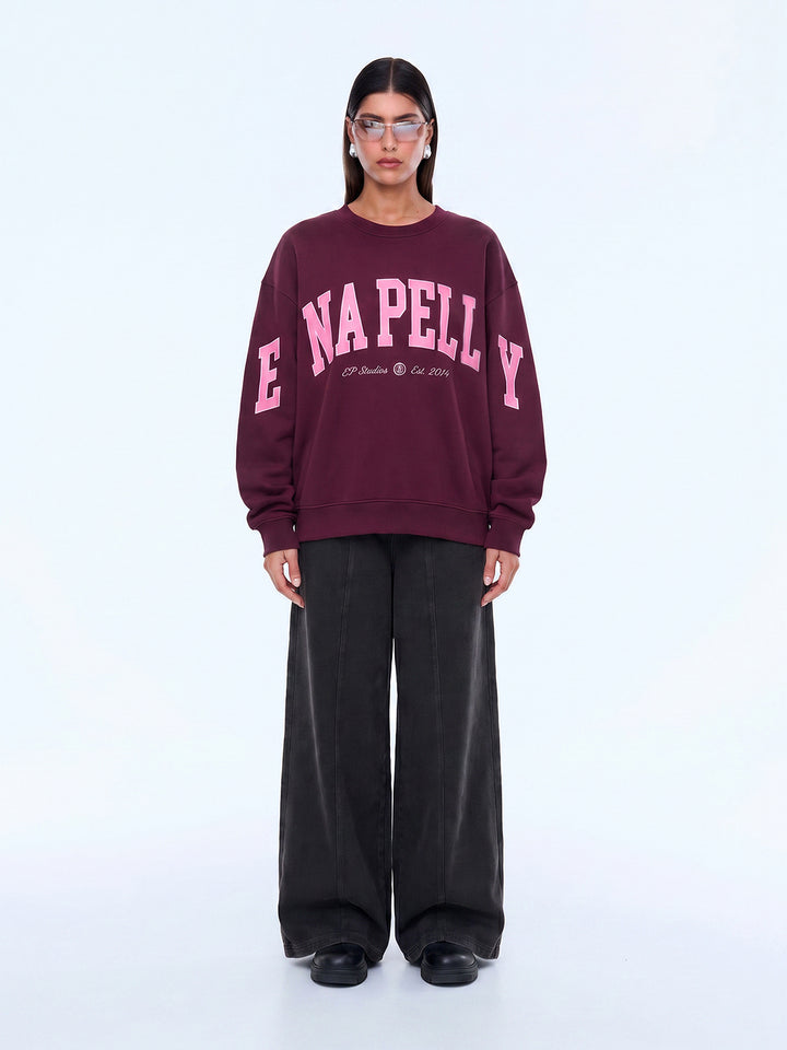 Mila Oversized Sweater - Deep Cherry Red / Ena Pelly