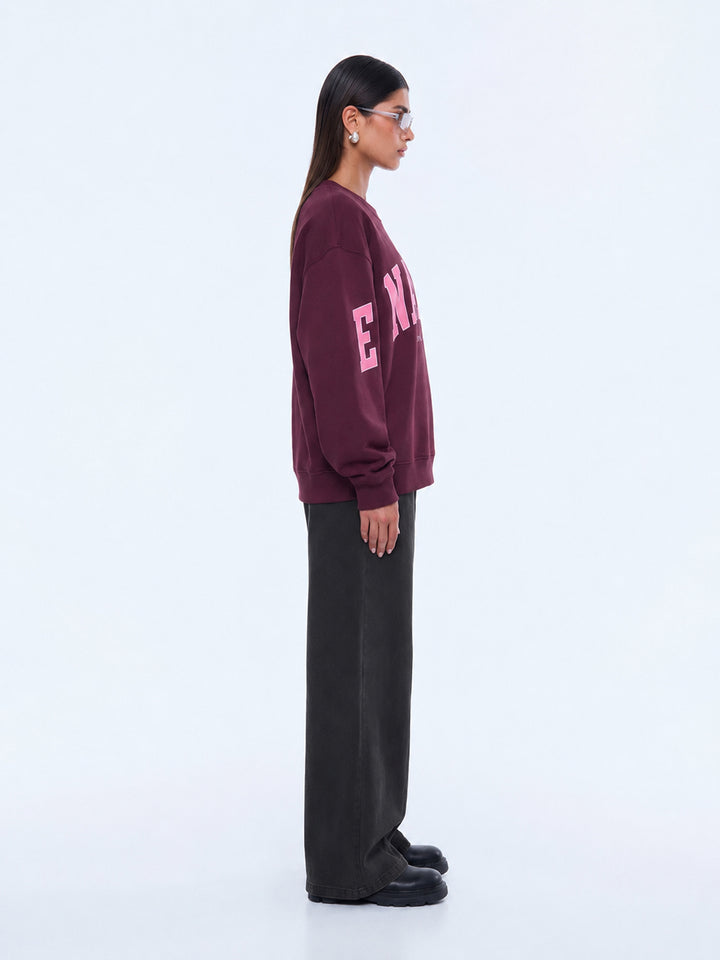 Mila Oversized Sweater - Deep Cherry Red / Ena Pelly