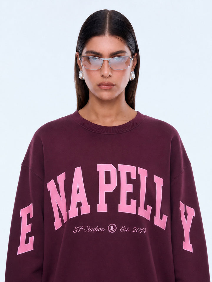 Mila Oversized Sweater - Deep Cherry Red / Ena Pelly