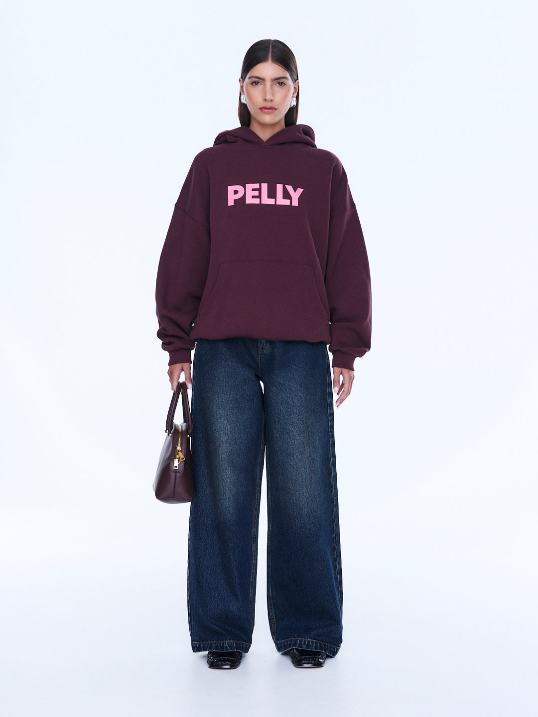 Cassie Oversized Hoodie - Deep Cherry Red / Pelly