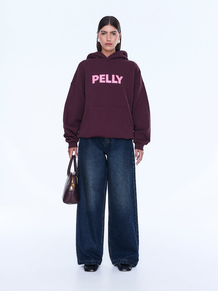 Cassie Oversized Hoodie - Deep Cherry Red / Pelly