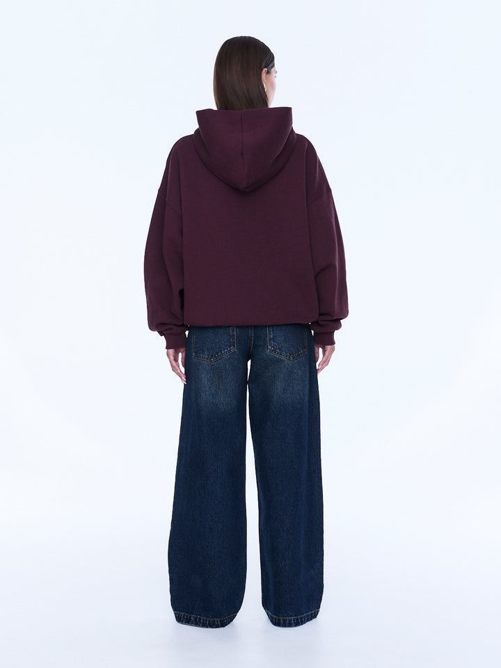 Cassie Oversized Hoodie - Deep Cherry Red / Pelly