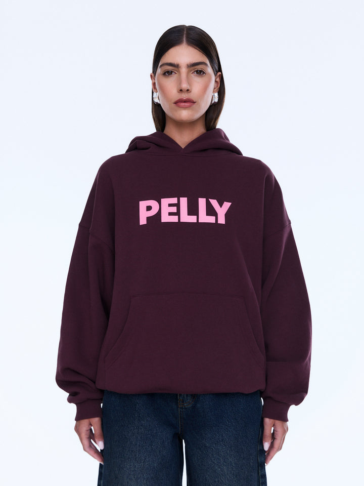 Cassie Oversized Hoodie - Deep Cherry Red / Pelly