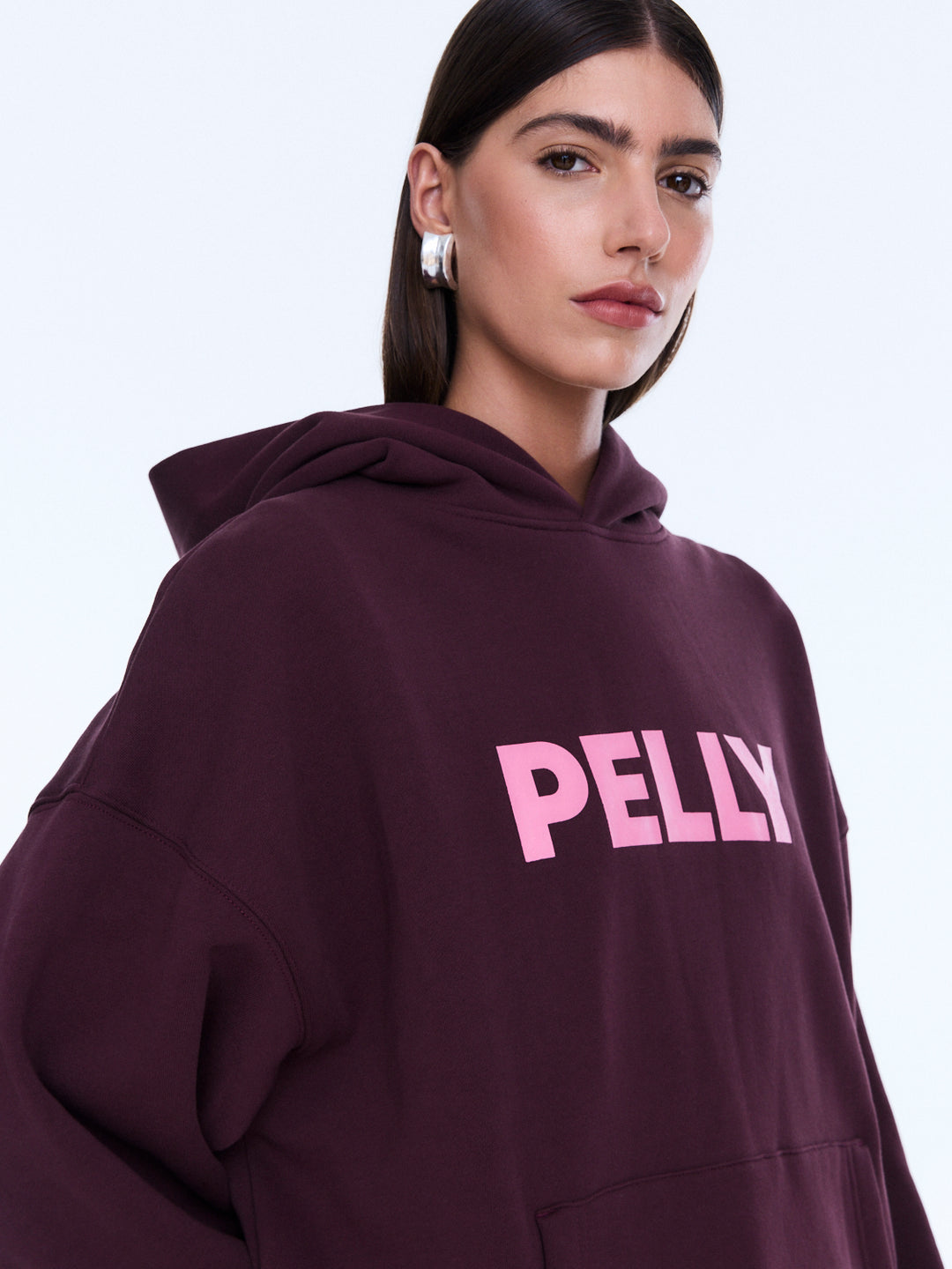 Cassie Oversized Hoodie - Deep Cherry Red / Pelly