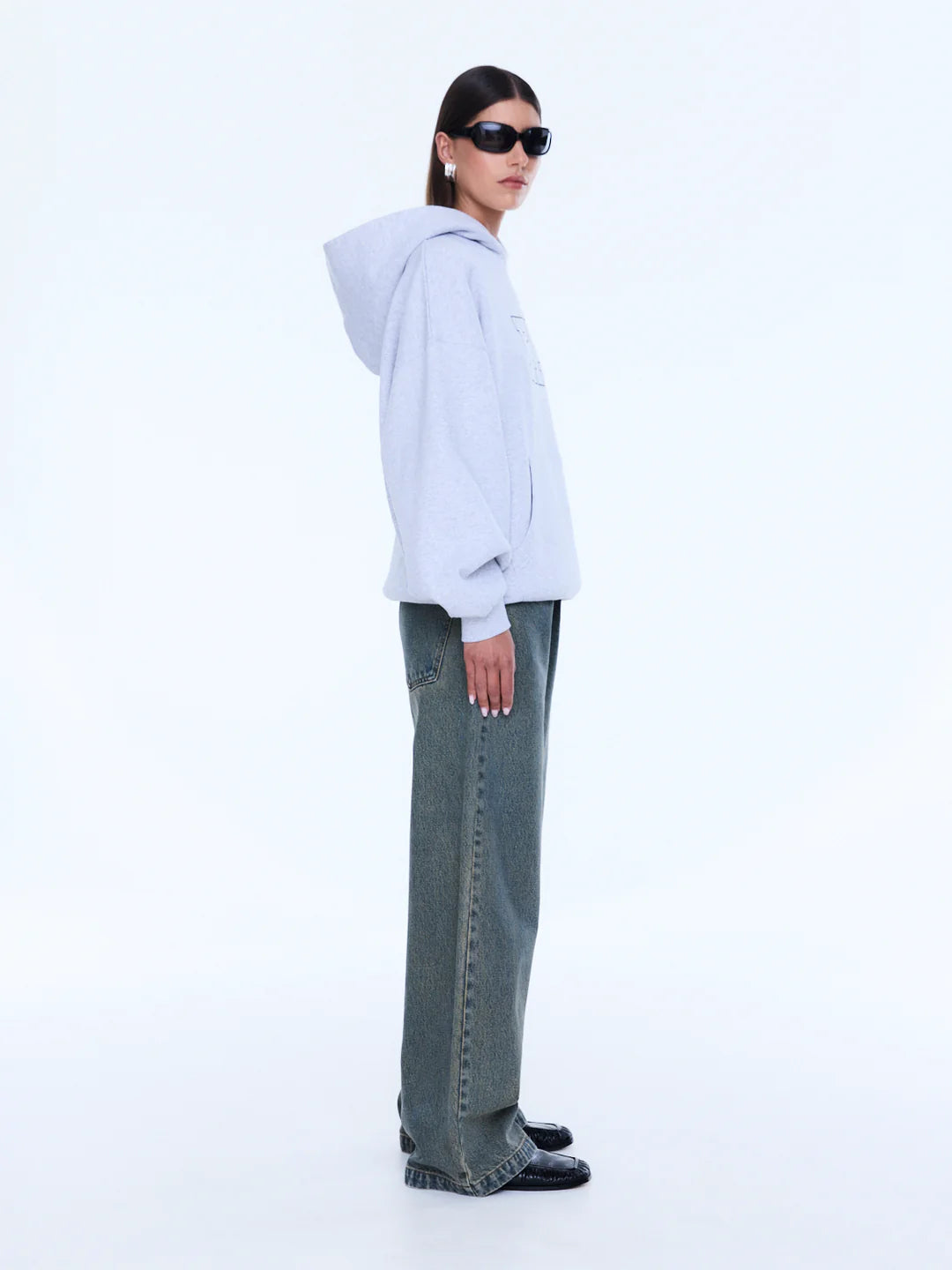 Cassie Oversized Hoodie - Mid Grey Marle