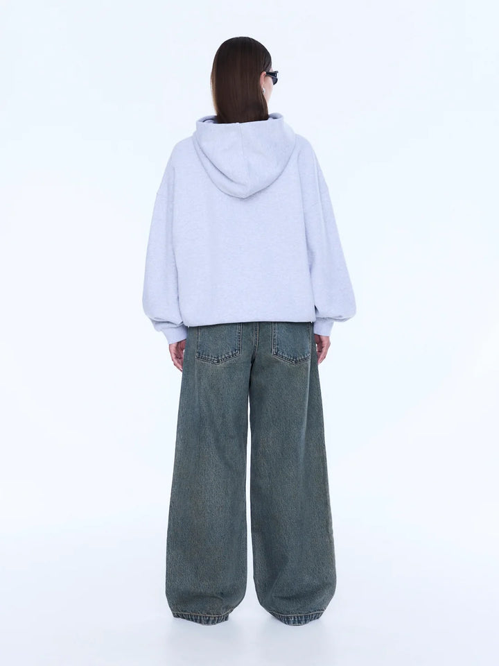 Cassie Oversized Hoodie - Mid Grey Marle
