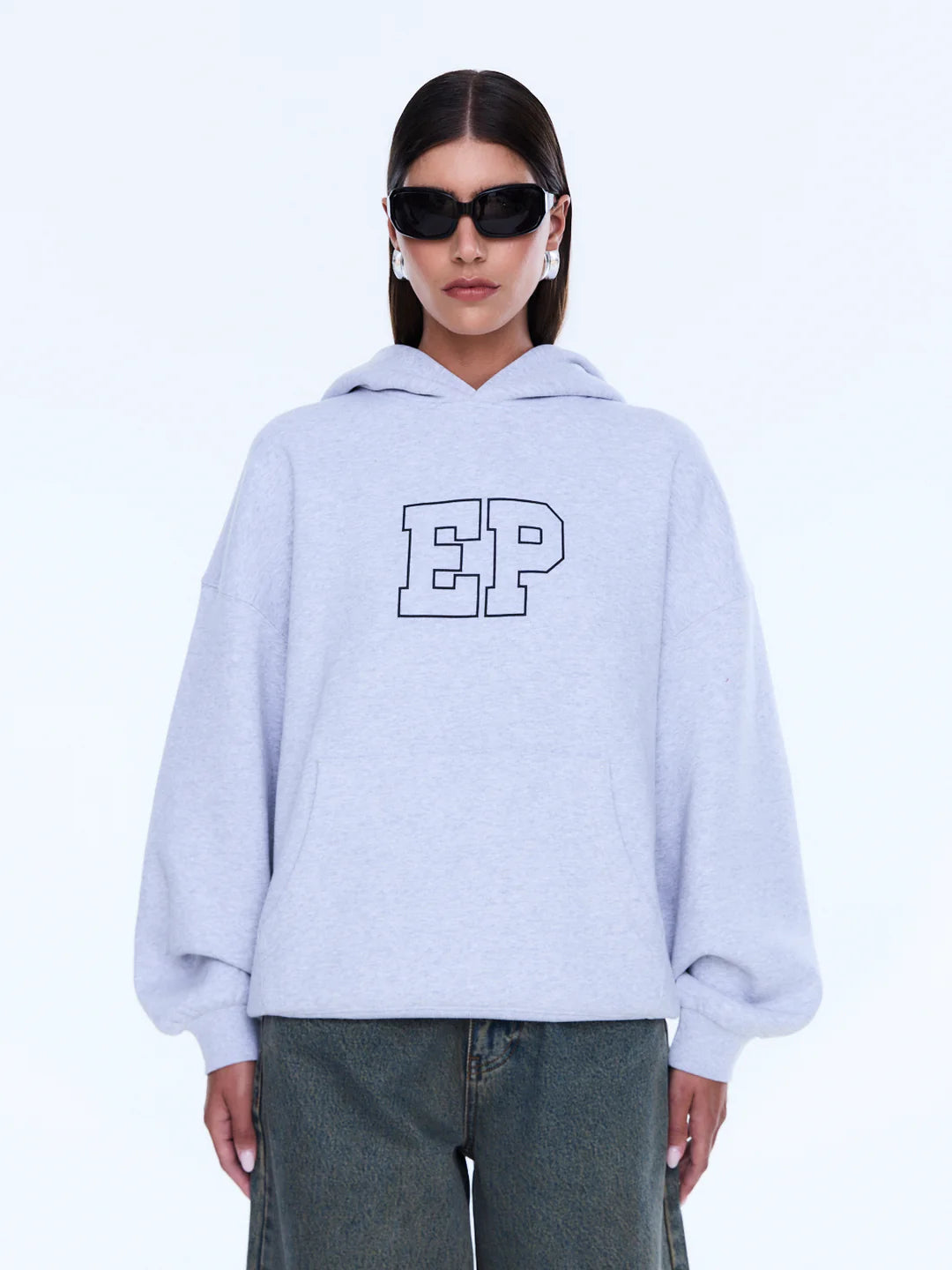 Cassie Oversized Hoodie - Mid Grey Marle