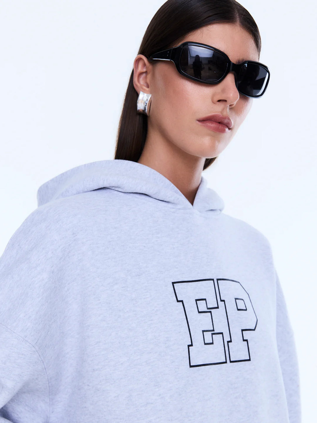 Cassie Oversized Hoodie - Mid Grey Marle