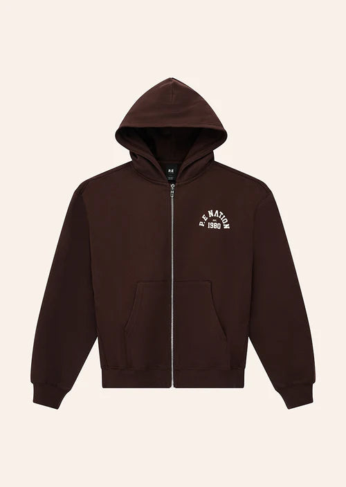 Established Zip Thru Hoodie - Mahogany