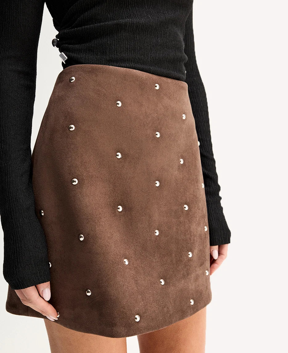 Avenue Mini Skirt - Mocha