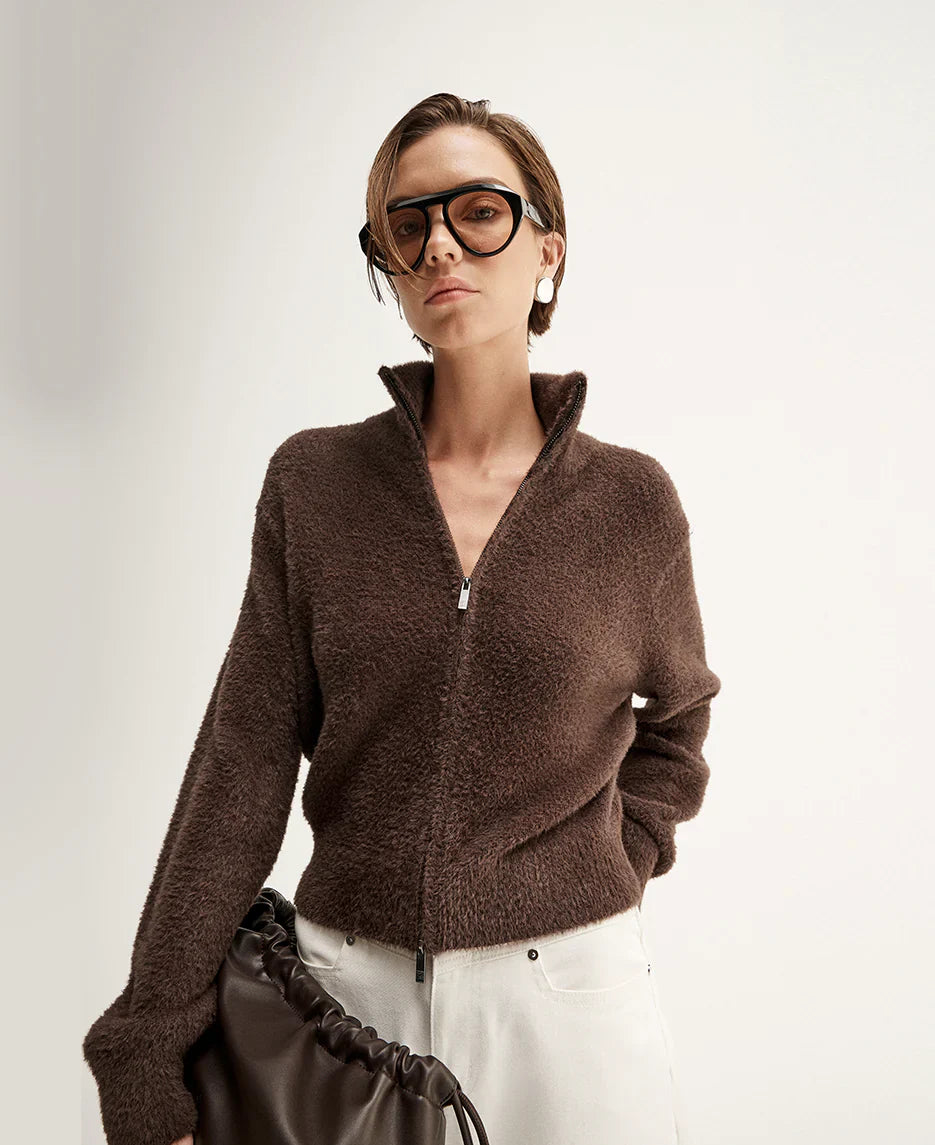 Leon Knit Cardigan - Chocolate