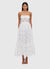 Emilia Lace Bustier Midi Dress - Snow