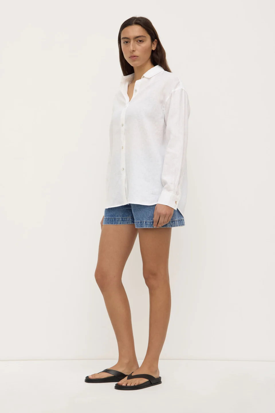 Everyday Womens Linen LS Shirt - White