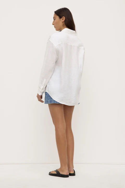 Everyday Womens Linen LS Shirt - White