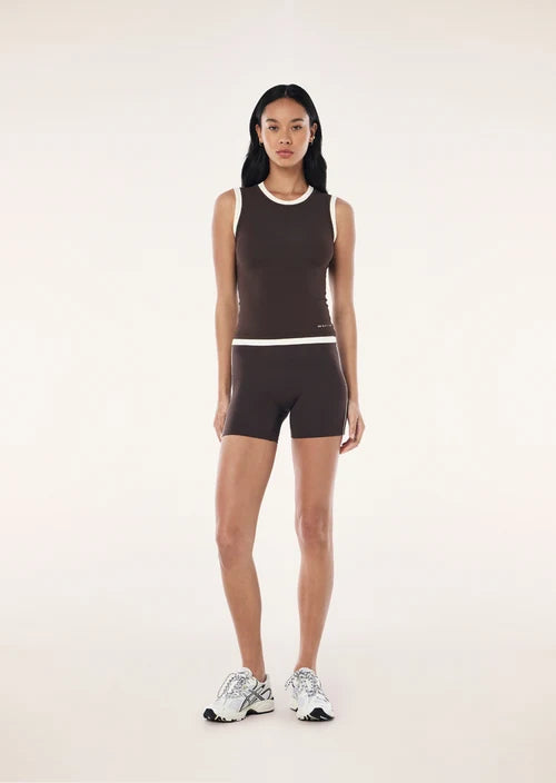 Foundation Layer Muscle Tank - Coffee/Whisper White