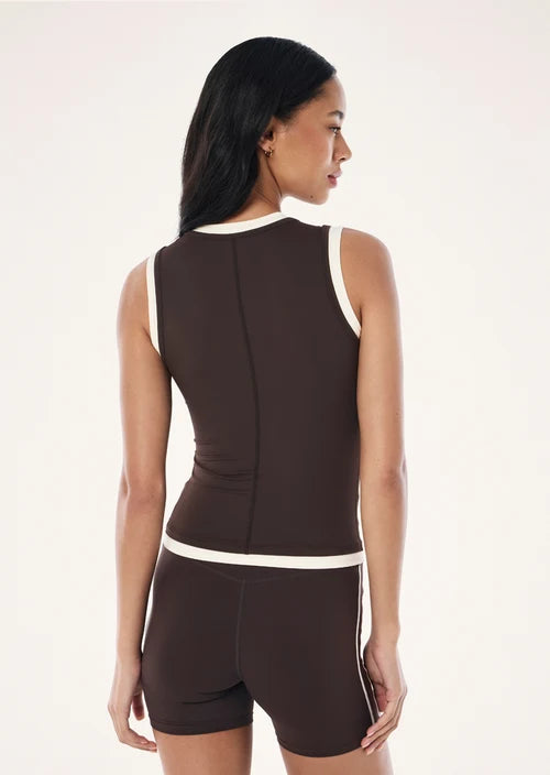 Foundation Layer Muscle Tank - Coffee/Whisper White
