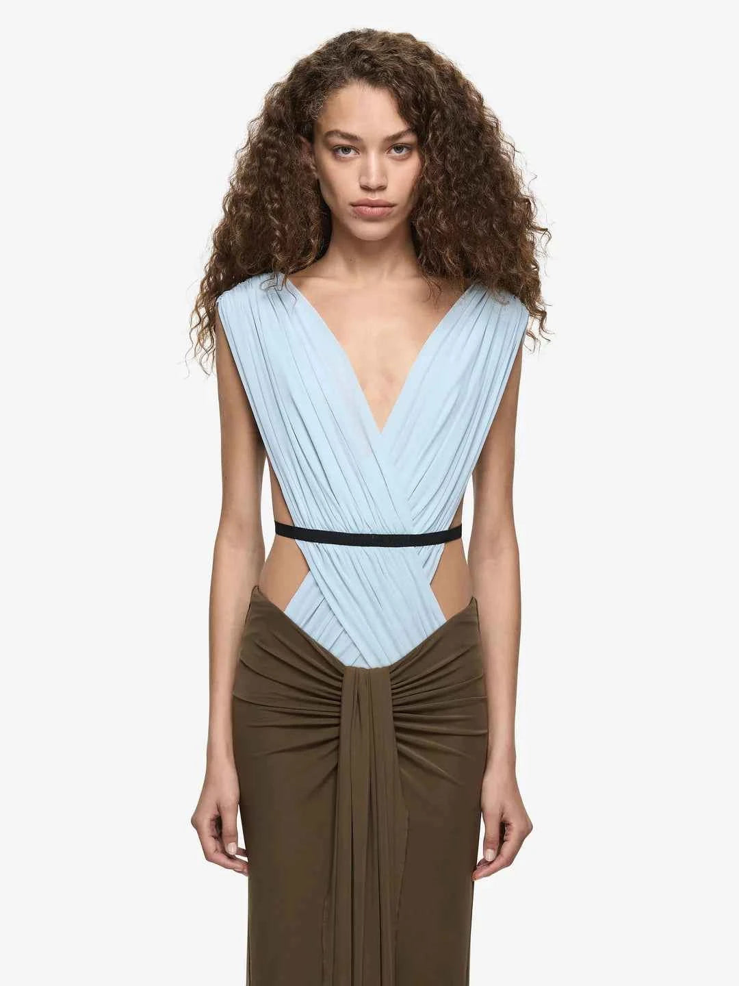 Anaya V Maxi Dress - Mist/Latte/Black