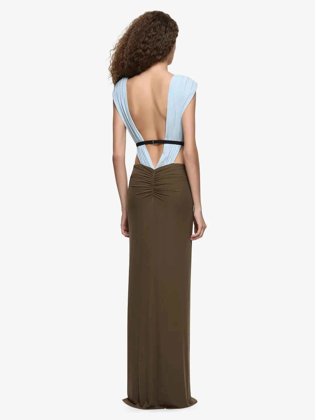 Anaya V Maxi Dress - Mist/Latte/Black