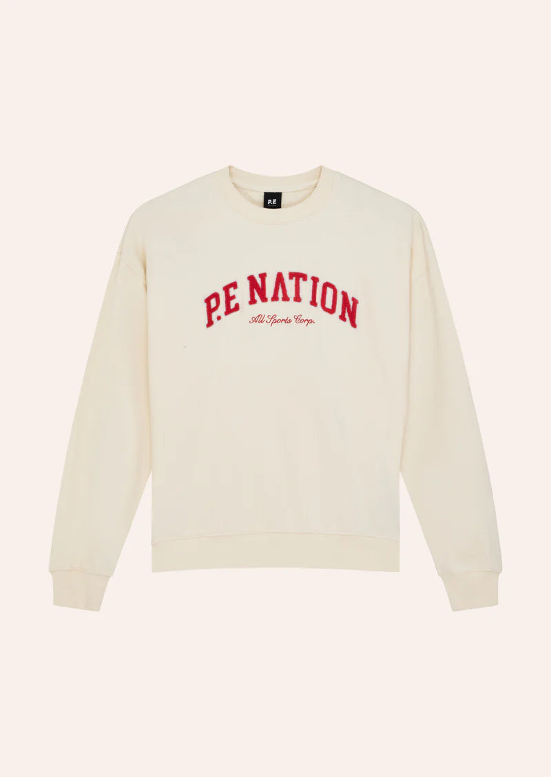 PE Heritage Sweat - Whisper White w Red